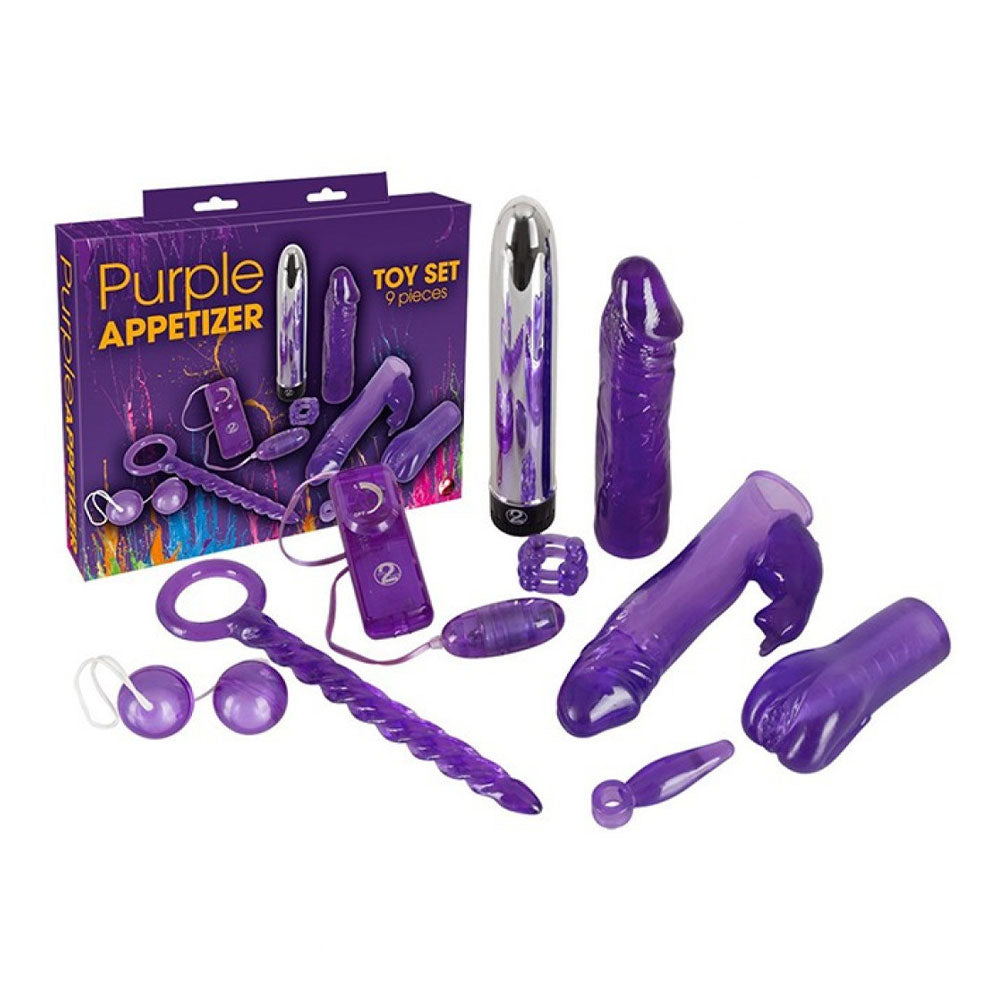 Purple Appetizer 9pcs complete Sex Toy Kit Κύρια εικόνα προϊόντος