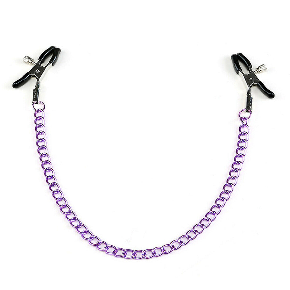 Adjustable Nipple clamps with Purple Chain - image 4