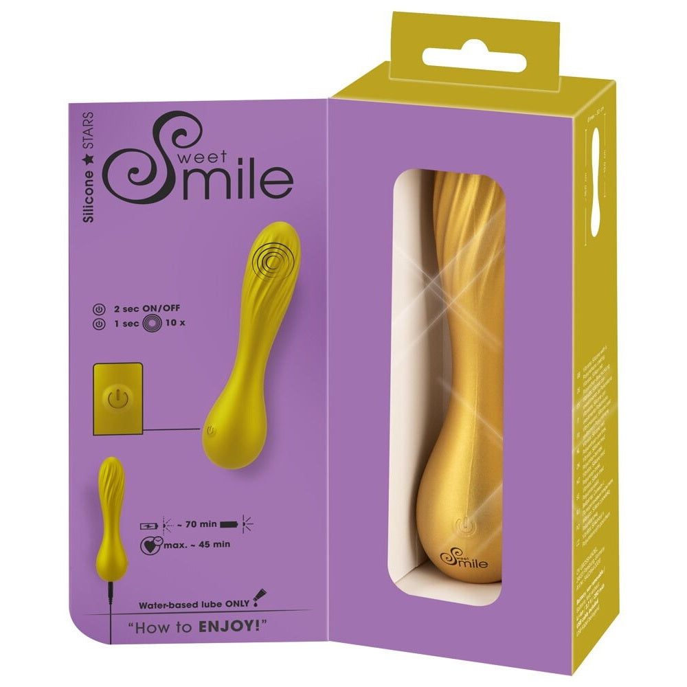 Sweet Smile flexible swirl golden classic vibrator - image 8