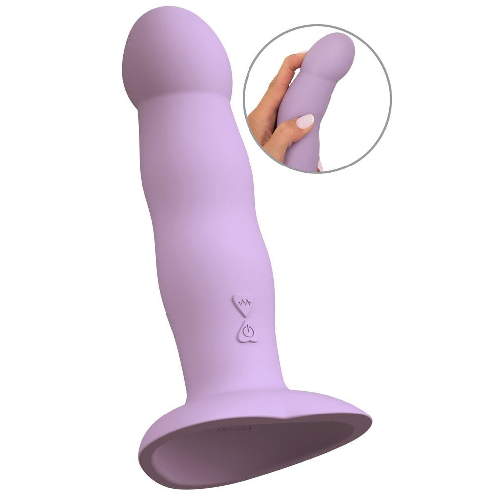 Heart Guy Purple Silicone Dildo Vibrator