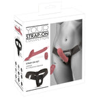 Strap-On Set harness with remote controlled thrusting vibrator
