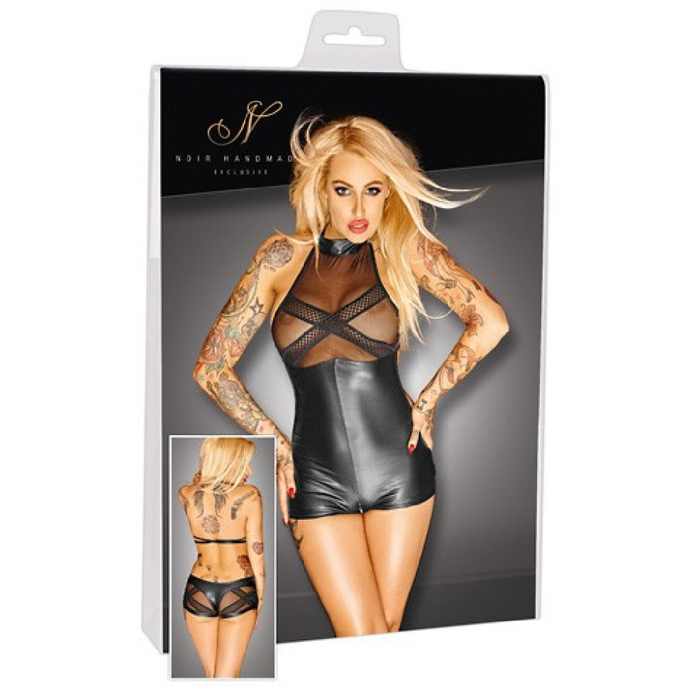 Noir Wetlook Body with Zip Opening - image 3