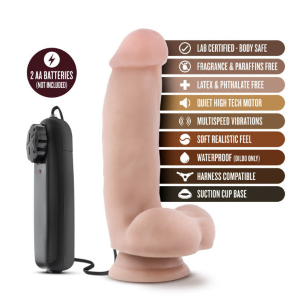 Loverboy Quarterback remote controlled vibrating realistic cock 7 inch vanilla - image 4