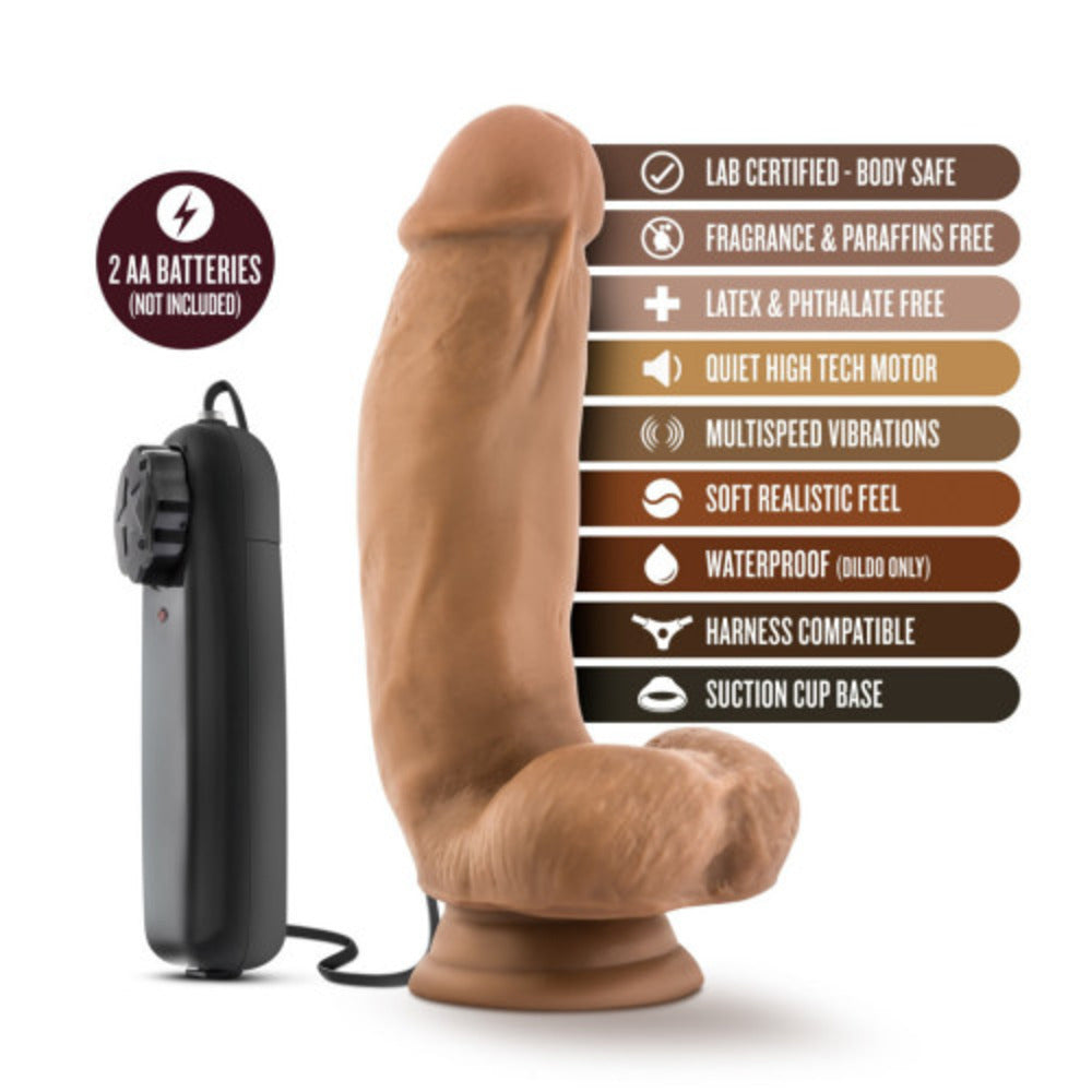Loverboy MMA Fighter remote controlled vibrating realistic cock 7 inch Mocha - image 5