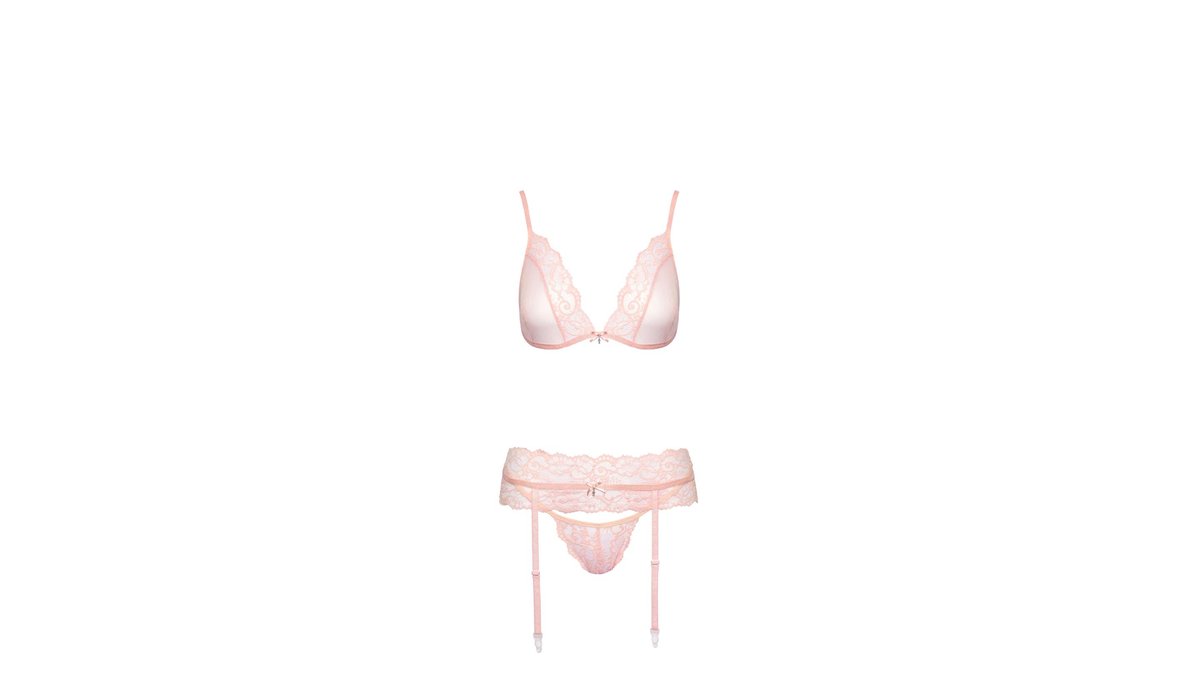 Sexy γυναικείο σετ με ζαρτιέρα σε ροζ χρώμα-KISSABLE 22143183111
