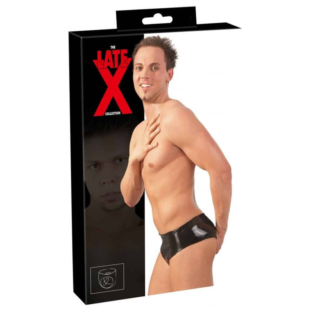 Latex male Brief with internal Anal Dildo M/L