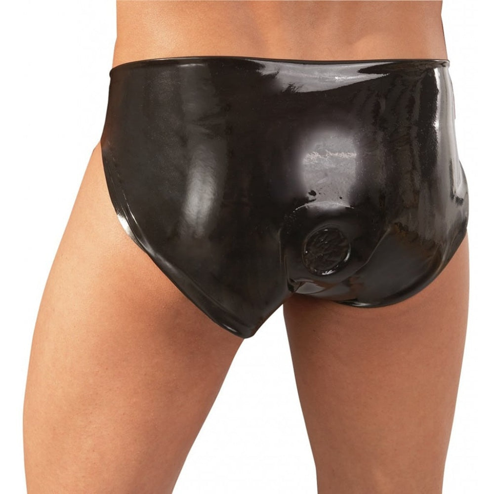 Latex male Brief with internal Anal Dildo M/L