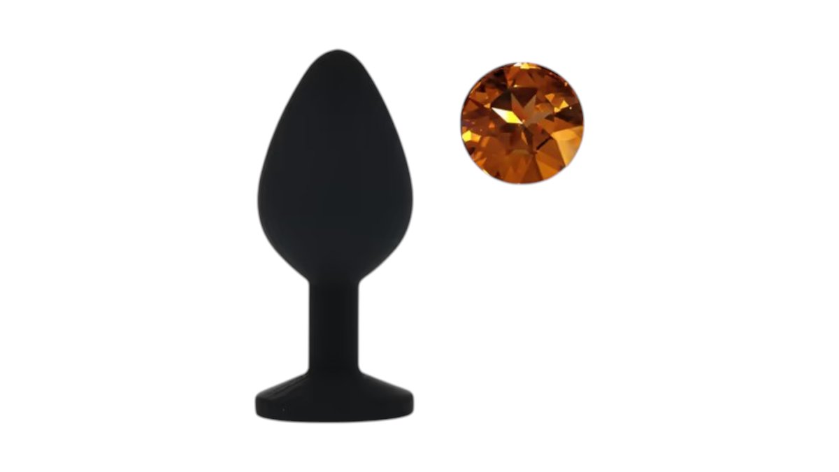 Anal Plug / Butt Plug Small – Σιλικόνη Μαύρο/Πορτοκαλί | Guilty Toys