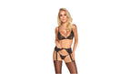 Soft Bra, Ζαρτιέρα & Thong από Μαύρη Δαντέλα  | Kissable-22145391131
