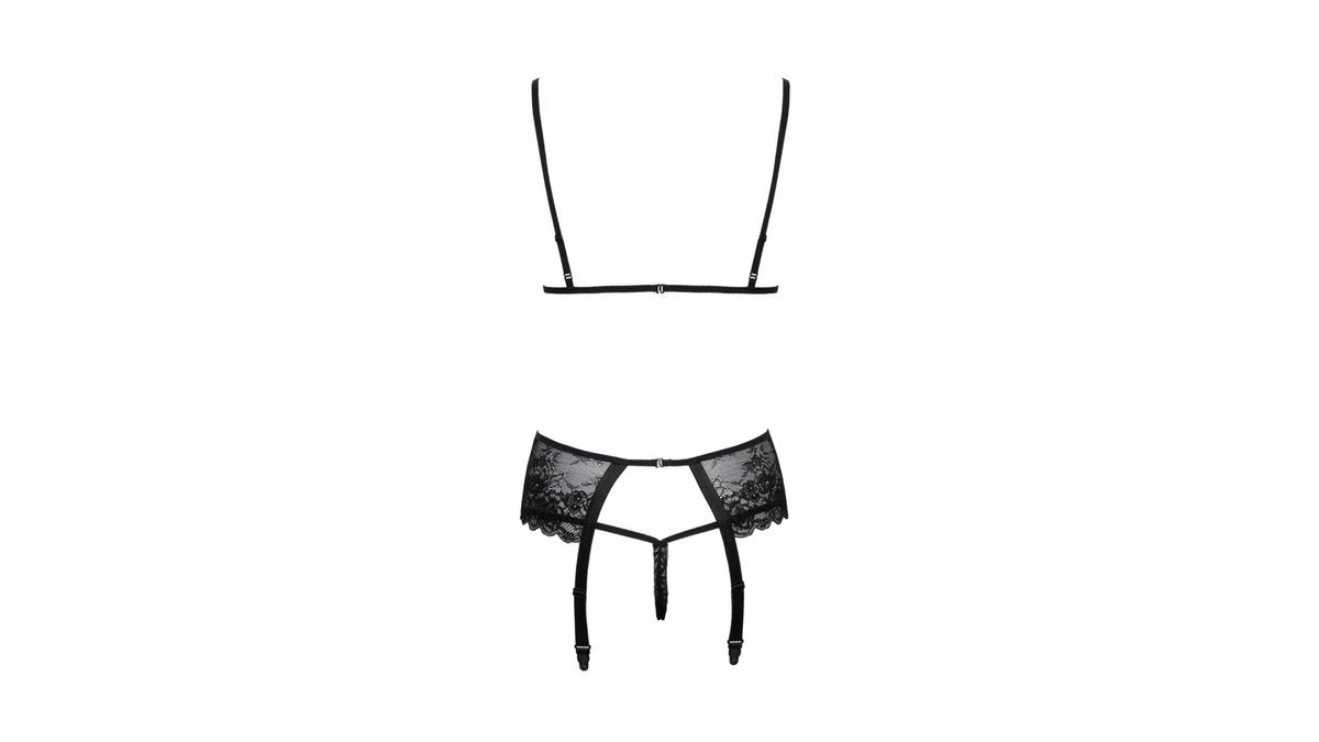 Soft Bra, Ζαρτιέρα & Thong από Μαύρη Δαντέλα  | Kissable-22145391131
