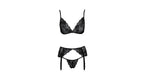 Soft Bra, Ζαρτιέρα & Thong από Μαύρη Δαντέλα  | Kissable-22145391131