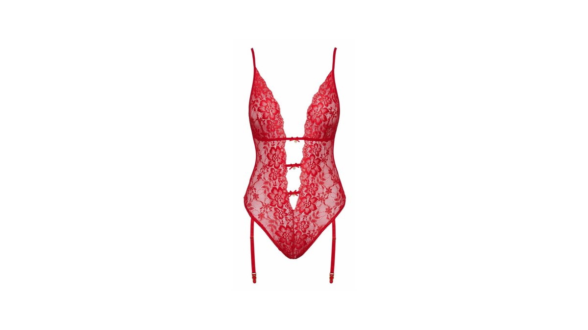 Κόκκινο Suspender Body από Δαντέλα με Ζαρτιέρες | Kissable-26436183111
