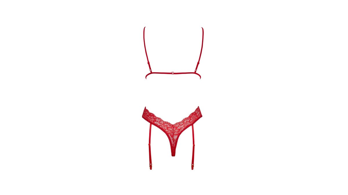Κόκκινο Suspender Body από Δαντέλα με Ζαρτιέρες | Kissable-26436183111
