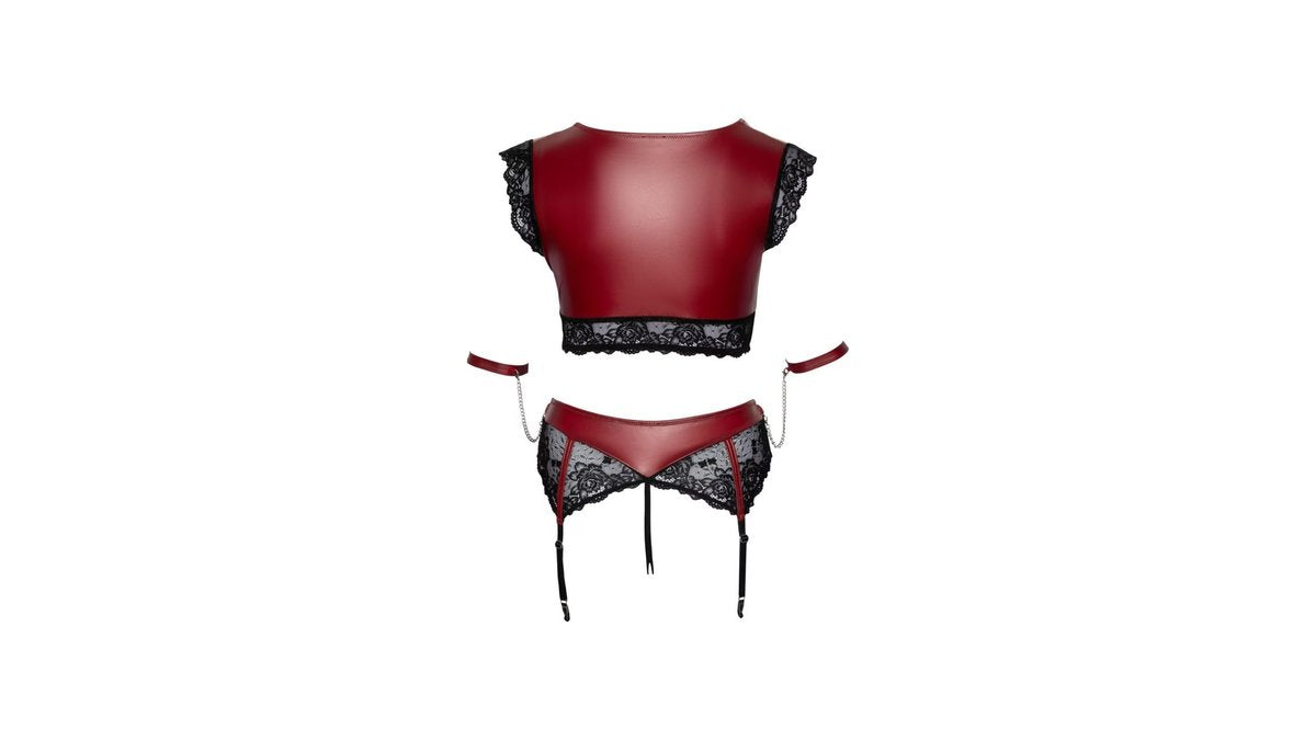 Σετ Bralette & Ψηλόμεσο Στρινγκ με Ζαρτιέρες – Bondage Plus Cottelli-22142103051