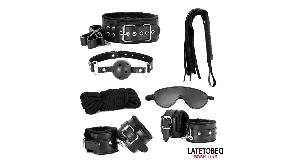 Latetobed BDSM Line – Μαύρο Σετ Bondage 7 Τεμαχίων-8436615001651