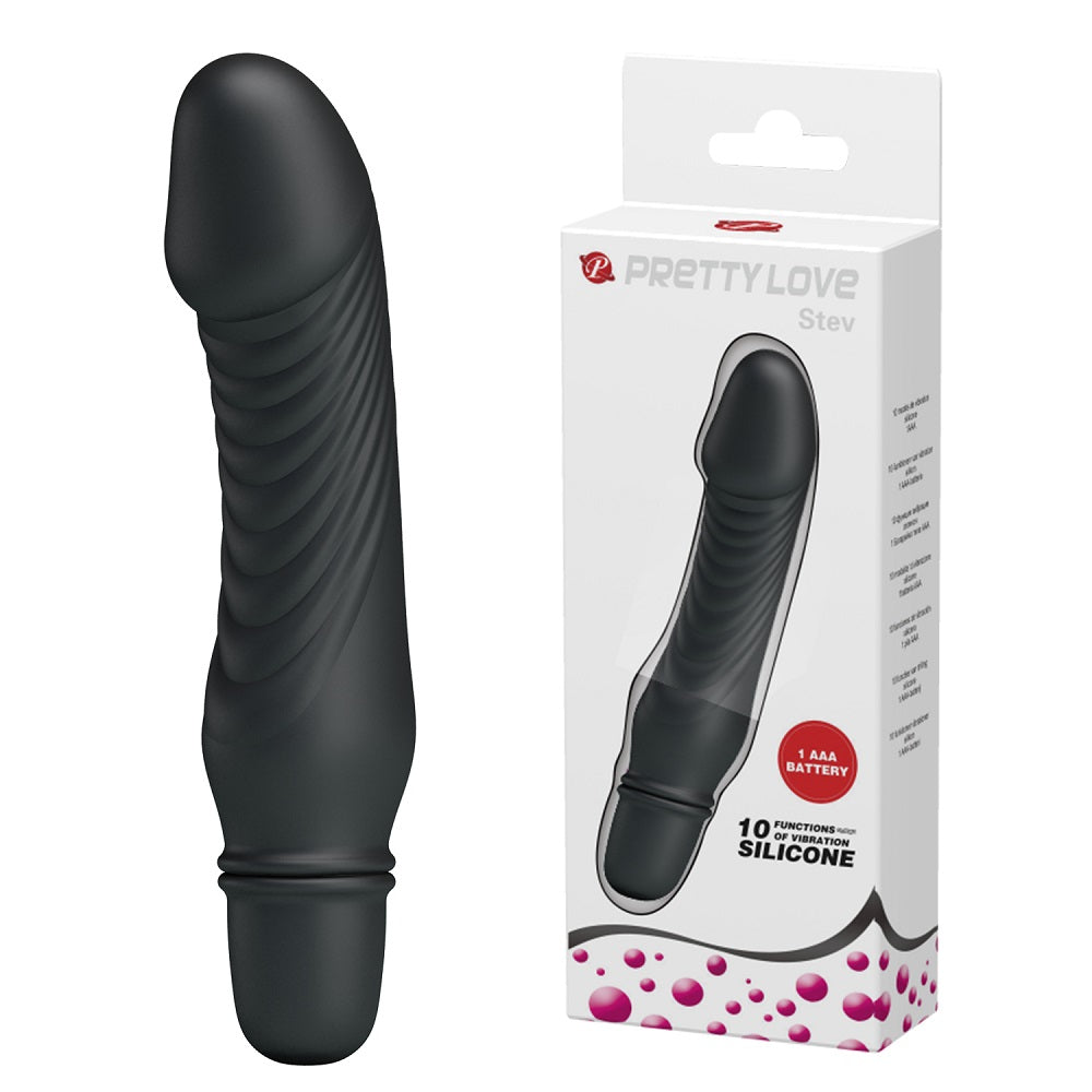 Pretty Love Stev Cock Shaped Vibrator BLACK