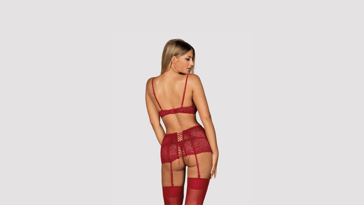 Sexy γυναικείο κορμάκι σε κόκκινο χρώμα - OBSESSIVE LIVIDIA Secondary image