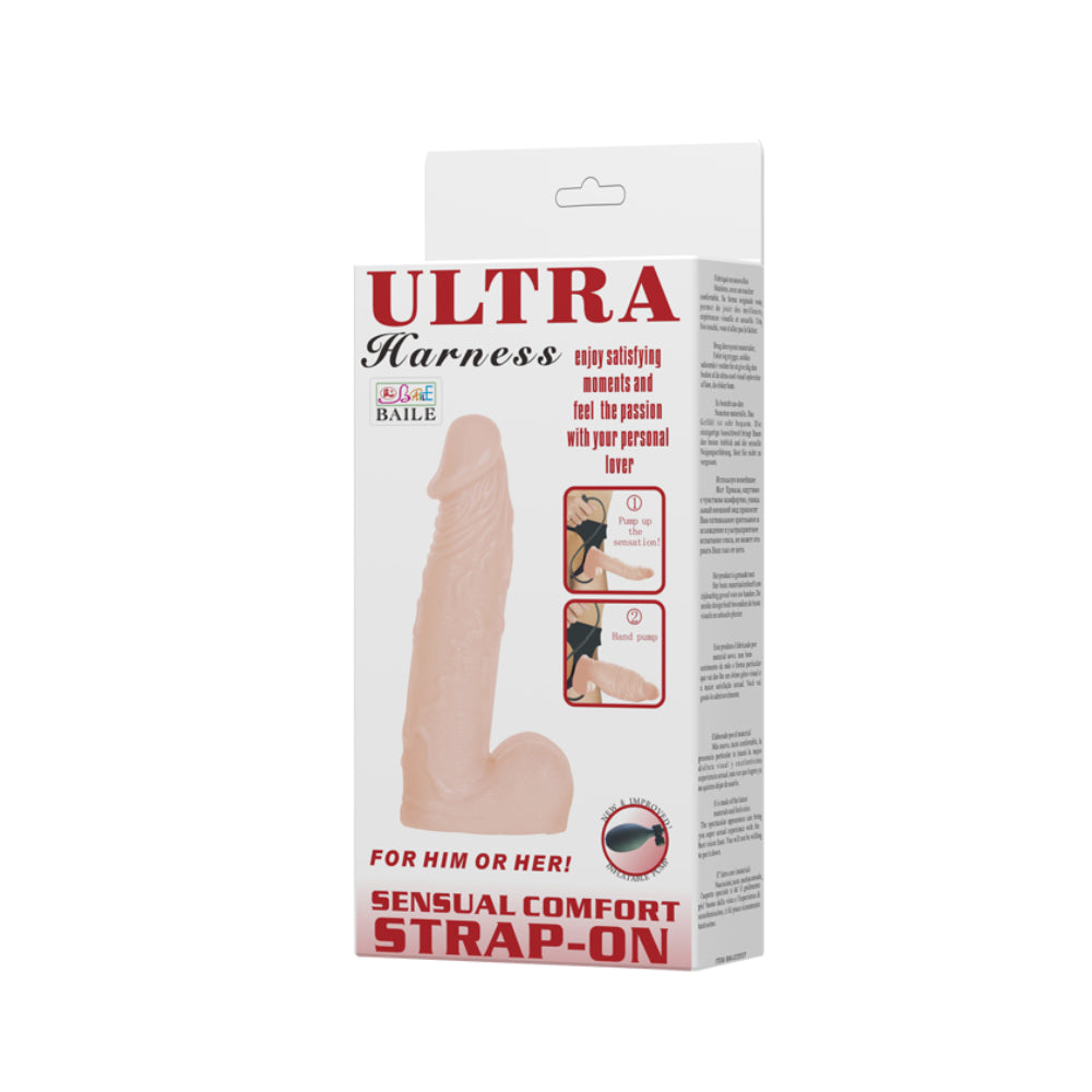 Inflatable female strap-on harness with cock and balls 16cm - image 7