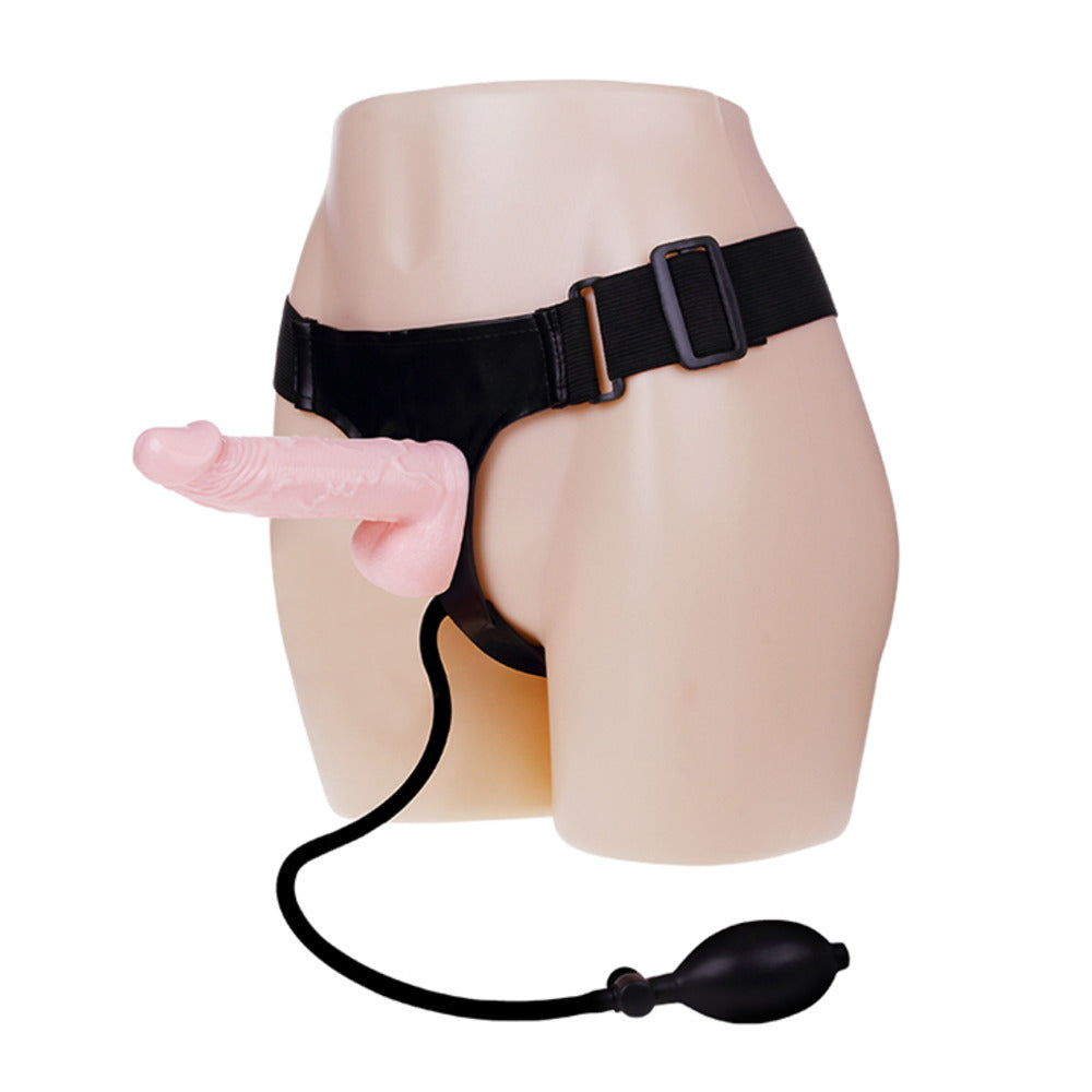 Inflatable female strap-on harness with cock and balls 16cm Δευτερεύουσα εικόνα προϊόντος