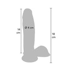 Dual Density Cock and balls 18 cm Flesh White