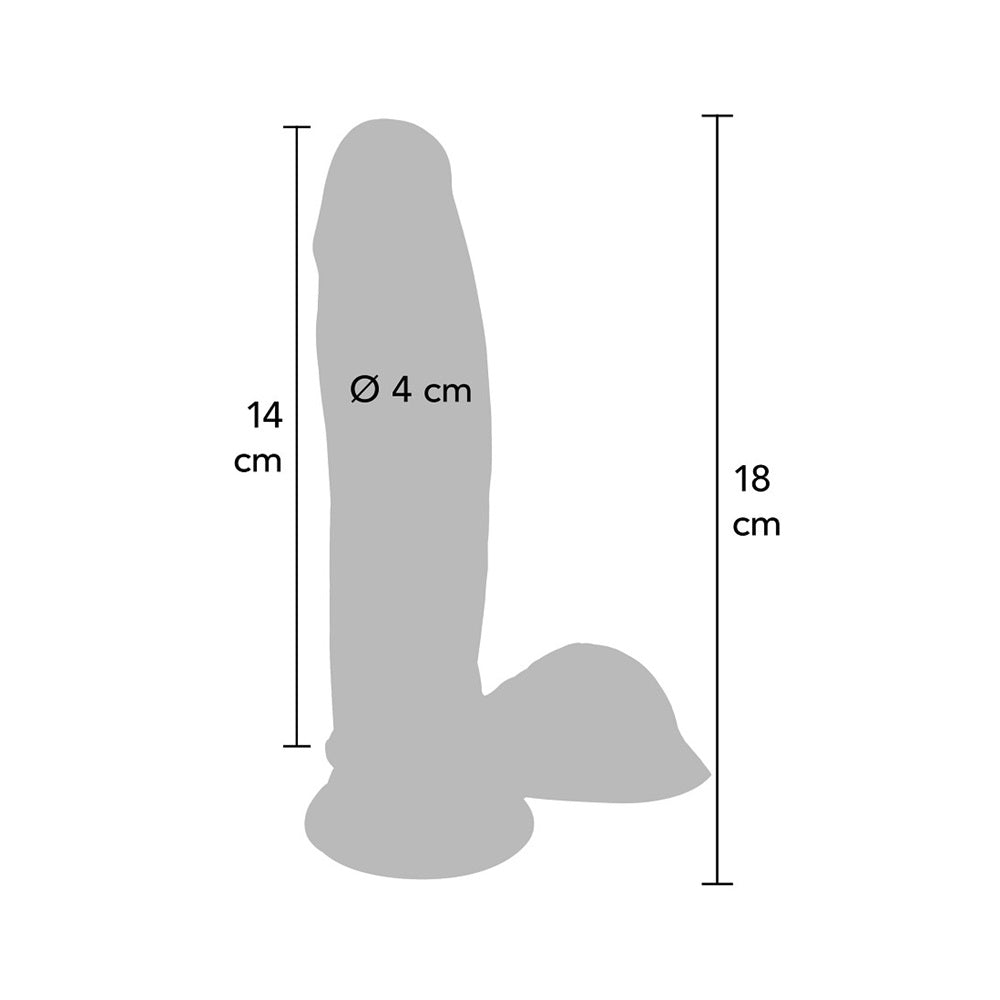 Dual Density Cock and balls 18 cm Flesh White