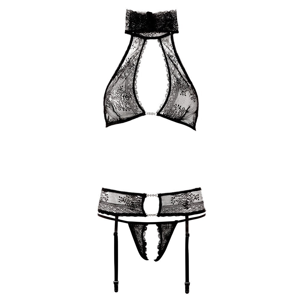 Erotic Lace Bra with String and Suspender