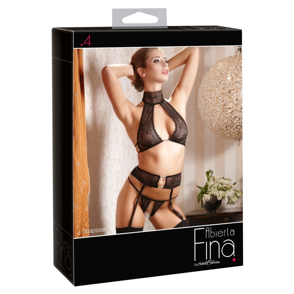 Erotic Lace Bra with String and Suspender - image 3