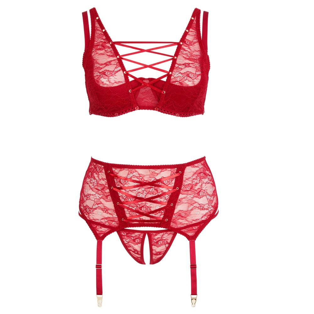 Seductive Plus Size Red Lingerie Set