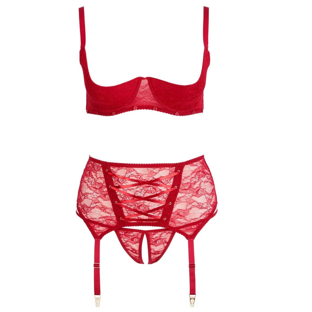 Seductive Plus Size Red Lingerie Set