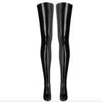 LATE X Black Latex Stockings