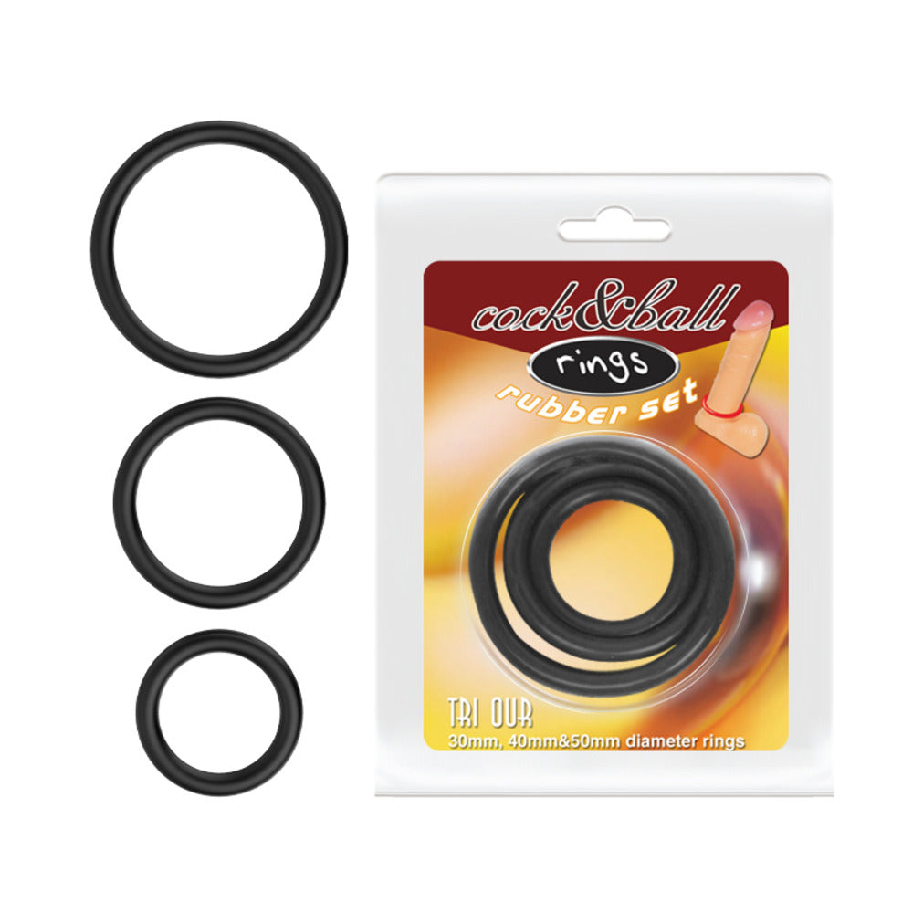 Three Cock and Ball Rubber Rings Κύρια εικόνα προϊόντος