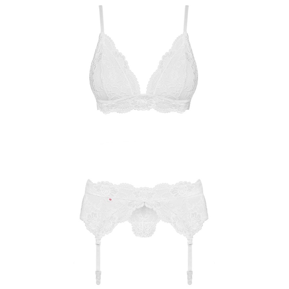 Obsessive White Lace Bra Set Κύρια εικόνα προϊόντος