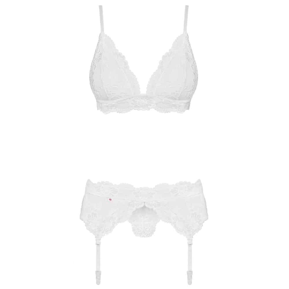 Obsessive White Lace Bra Set