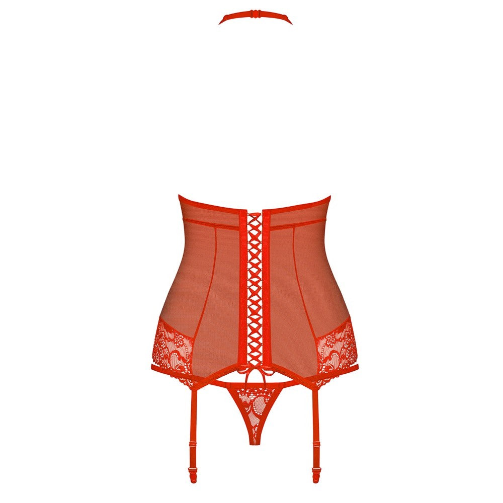 Obsessive Charming Red Basque with String