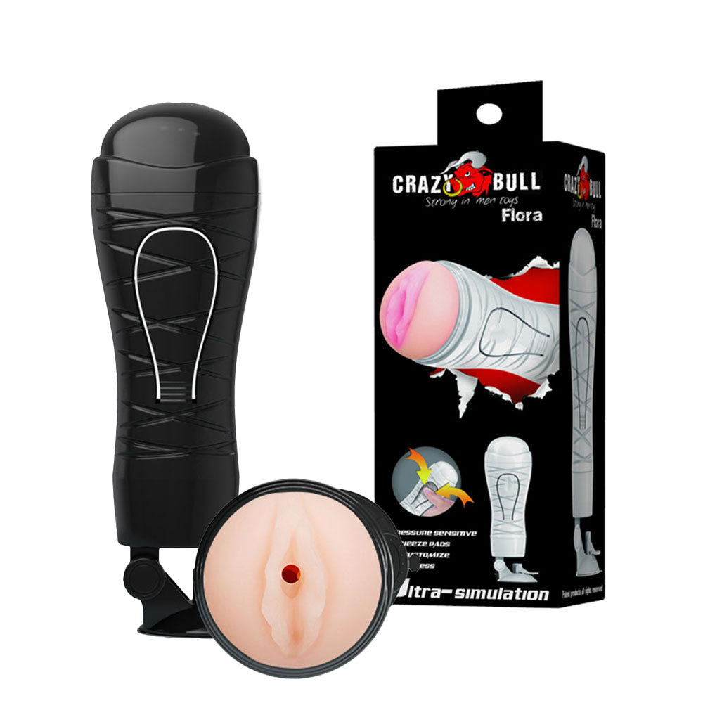 Crazy Bull Flora Pussy Black White with wall mounting suction cup