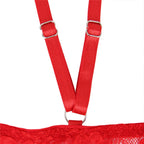 Love Me Mesh Chemise with Lace String Red - image 6