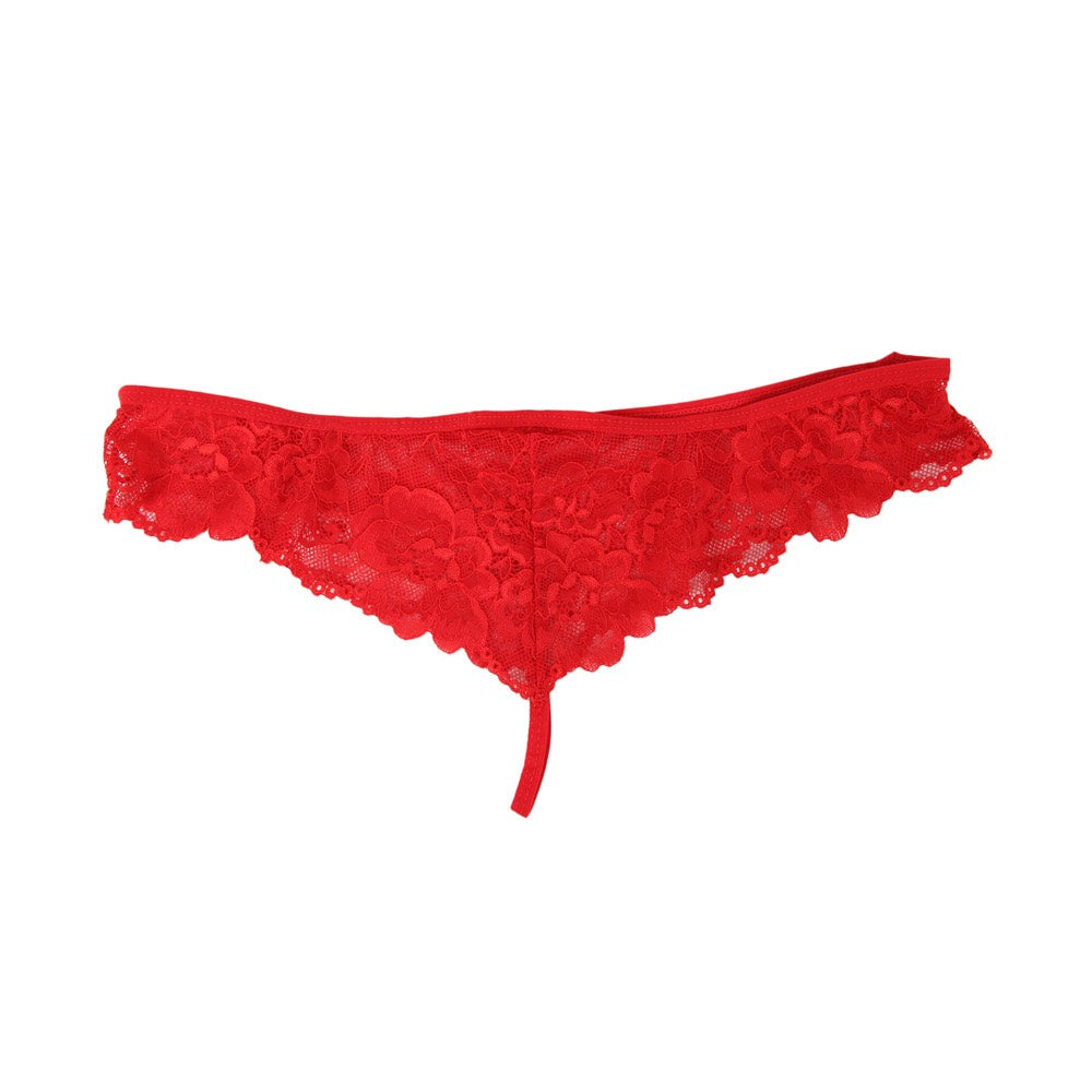 Love Me Mesh Chemise with Lace String Red - image 5