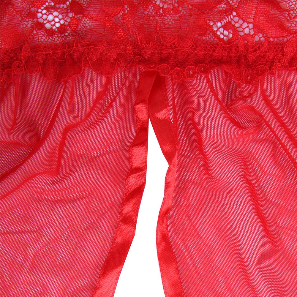 Love Me Mesh Chemise with Lace String Red - image 7