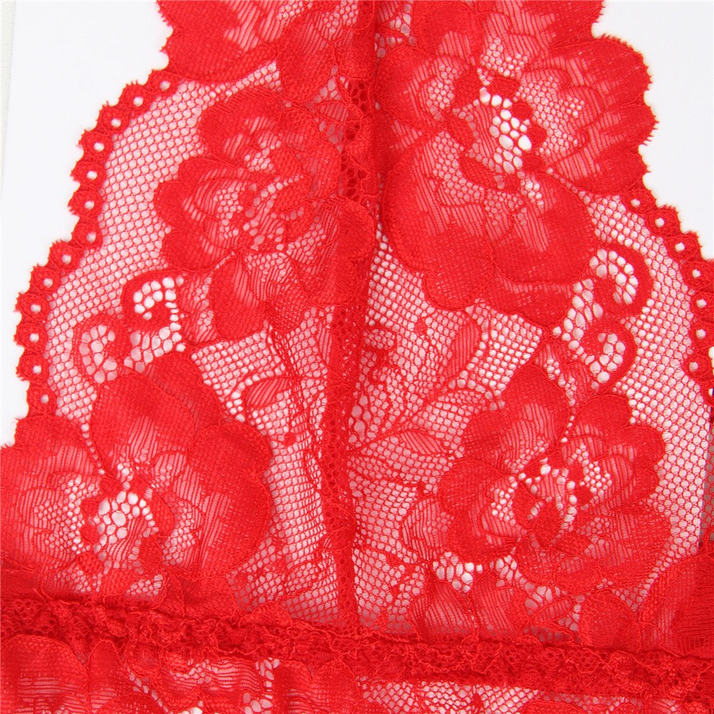 Love Me Mesh Chemise with Lace String Red - image 8