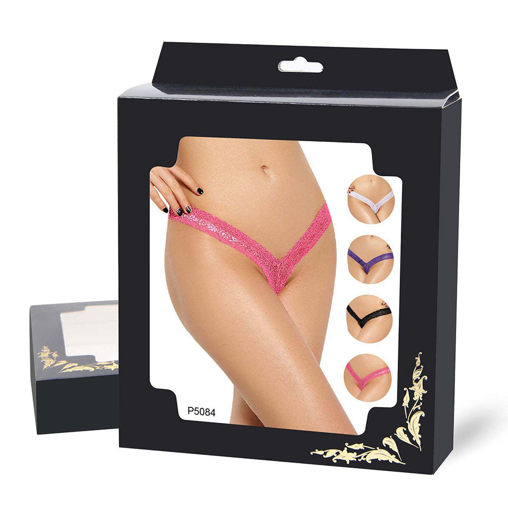 Plus Size Low-Rise Lace String Purple Δευτερεύουσα εικόνα προϊόντος