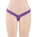 Plus Size Low-Rise Lace String Purple - image 6