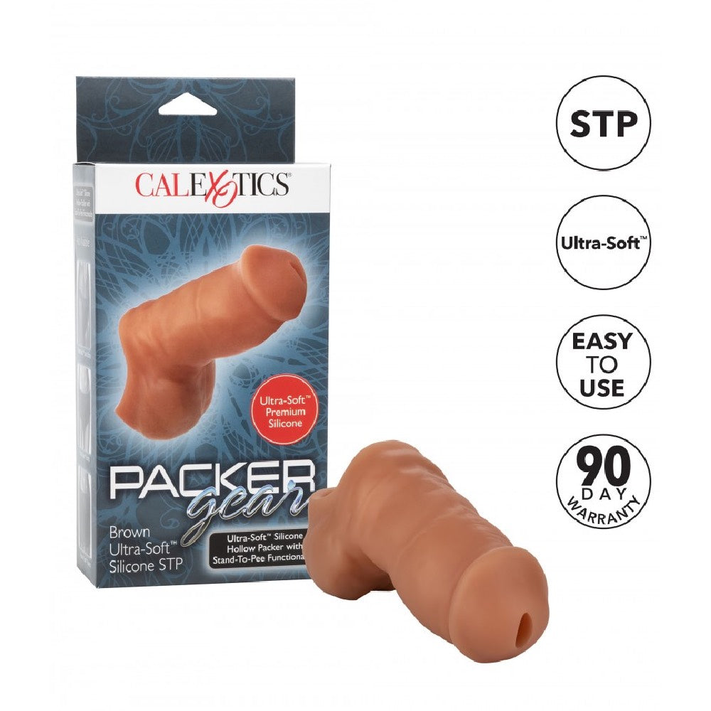 Ultra Soft Silicone STAND-TO-PEE Packer Brown