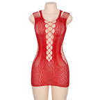Hot Red Criss-Cross Mini Dress