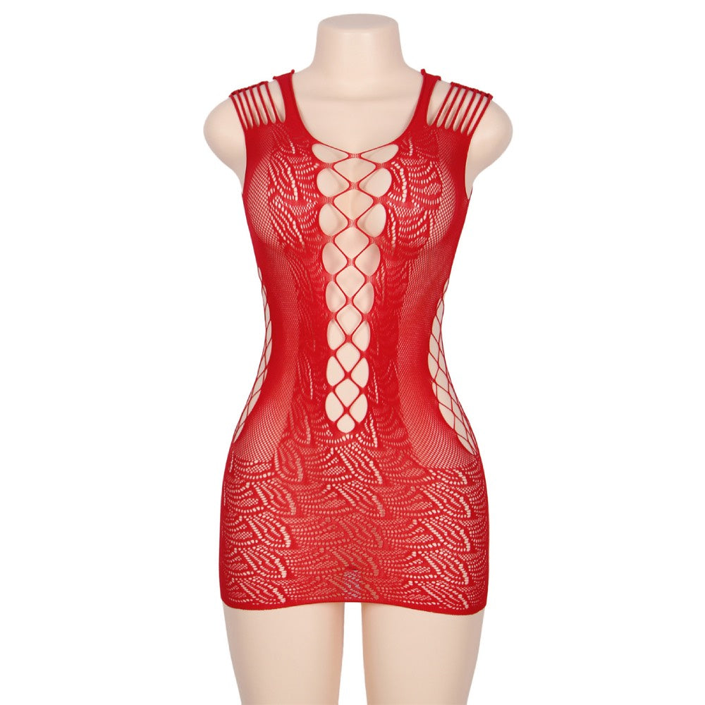 Hot Red Criss-Cross Mini Dress