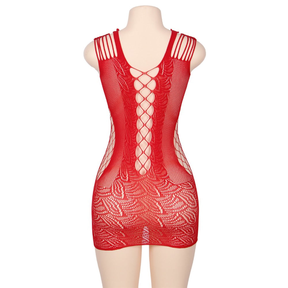 Hot Red Criss-Cross Mini Dress - image 4