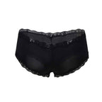 Plus Size Thong with Lace Hem Black