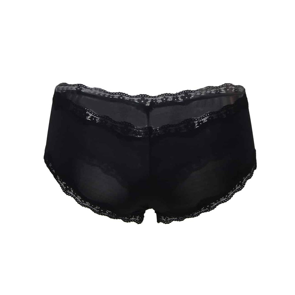 Plus Size Thong with Lace Hem Black