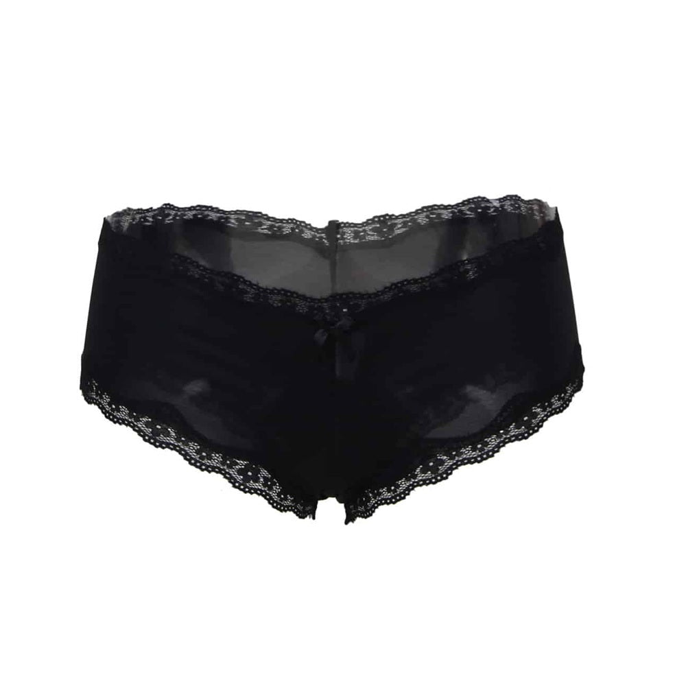Plus Size Thong with Lace Hem Black - image 2