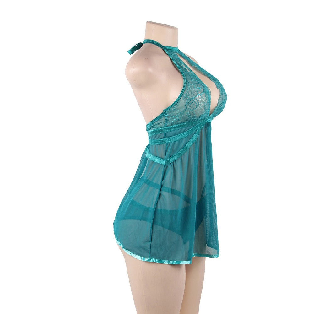 Sensual Green Babydoll with Thong - image 5