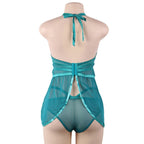 Plus Size Sensual Green Babydoll with Thong - image 8